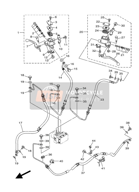 Yamaha GPD125A 2015 Maître-cylindre avant pour un 2015 Yamaha GPD125A